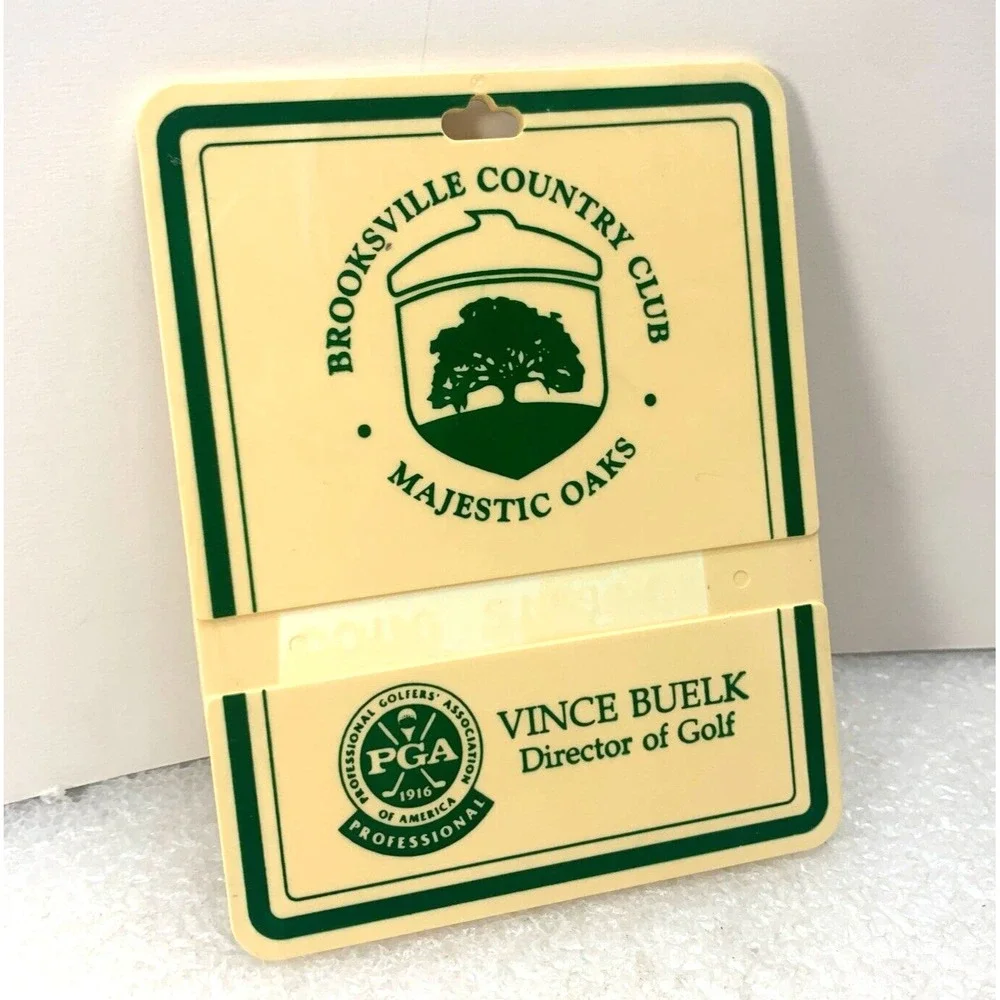 Brooksville Country Club Golf Bag Luggage Tag Majestic Oaks Florida PGA, Vintage